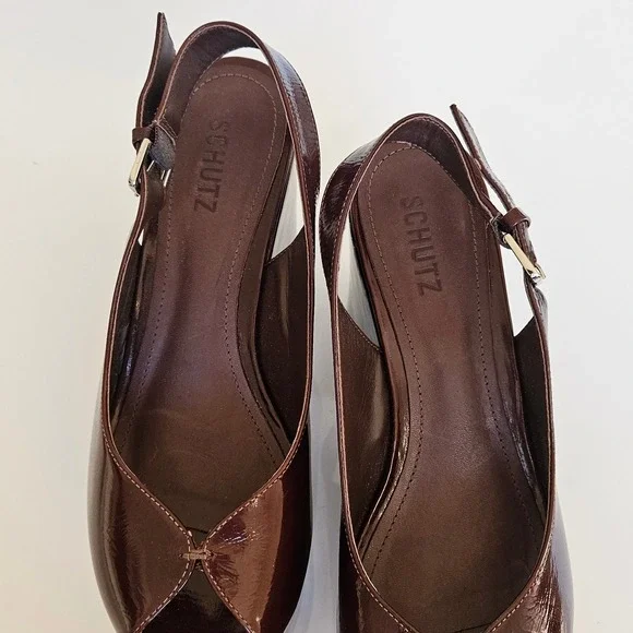 SCHUTZ Brandi Platform Sandals Root Brown $198 Size US 8.5 - Picture 11 of 15